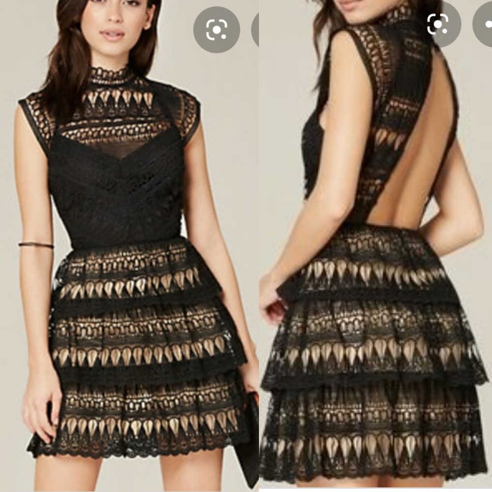 Bebe - Leigh Lace Backless Dress